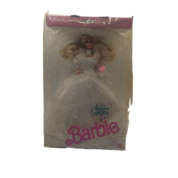 VINTAGE 1989 MATTEL WEDDING FANTASY BARBIE DOLL IN BOX # 02125 BRIDE LACE DRESS - Picture 7 of 8